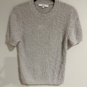 Tibi Soft Gray Textured Knit Top